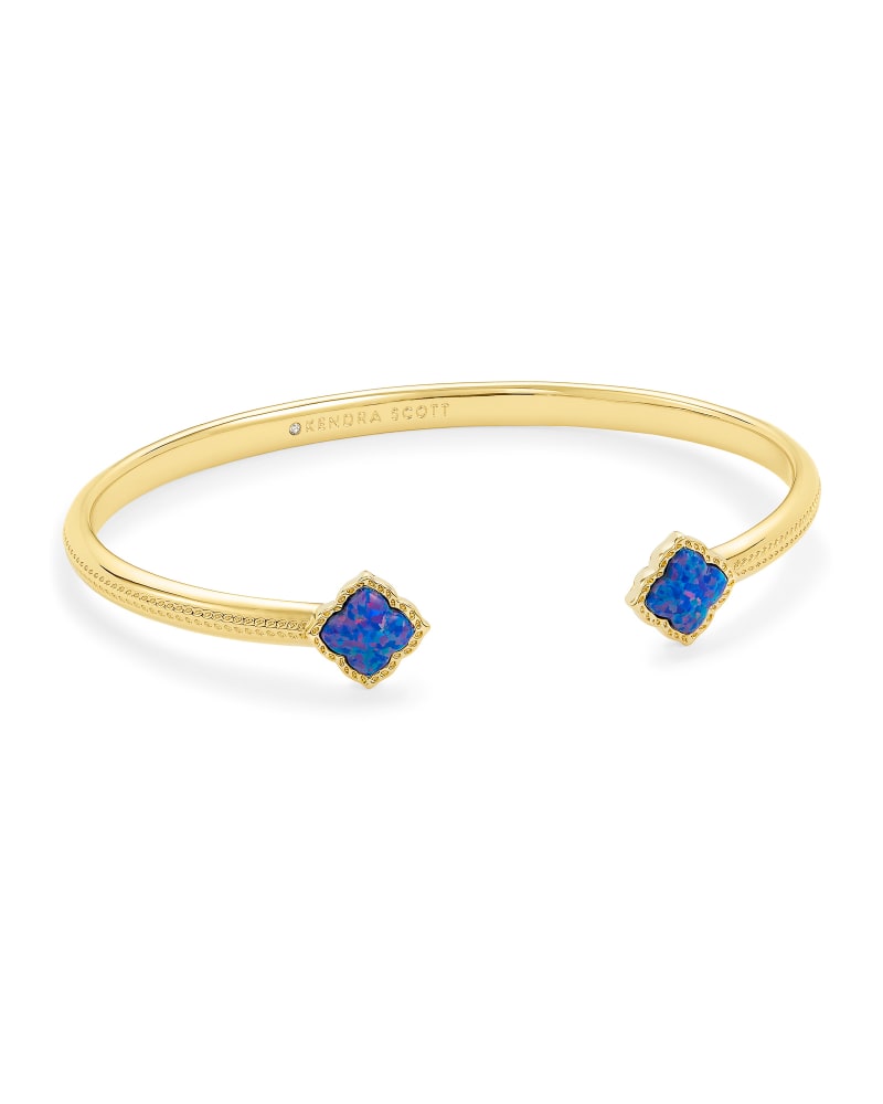 Mallory Gold Cuff Bracelet in Indigo Kyocera Opal image number 0
